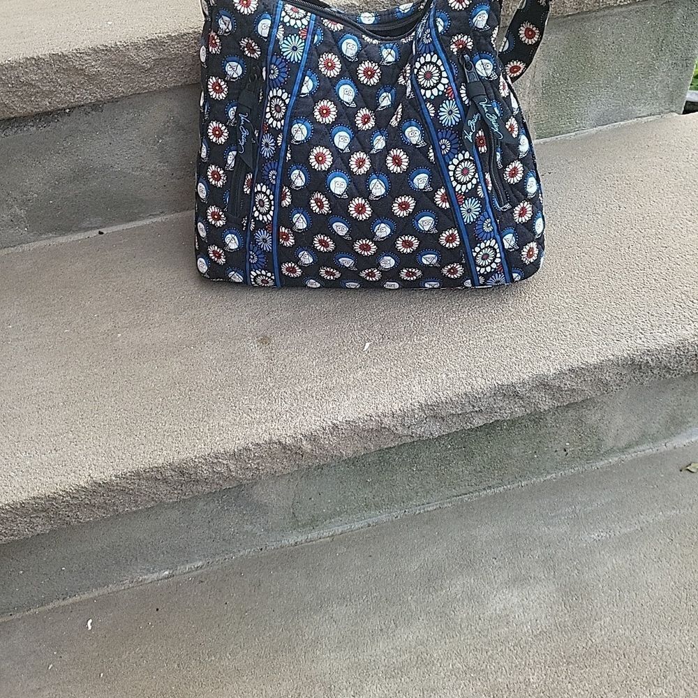 Vera Bradley Black and Blue Owl Hobo Bag - Picture 6 of 6